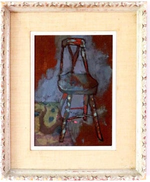 Joseph Solman, Oil Painting Interior Scene Chair w Chinese Rug Joseph Solman American Art WPA