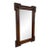 Antique Bobbin Turned Oak Wall Mirror – Arts and Crafts Style Spool Beaded Wood Frame With Beveled Glass For Sale