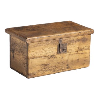 Portuguese Chestnut and Iron Chest, 19th Century For Sale
