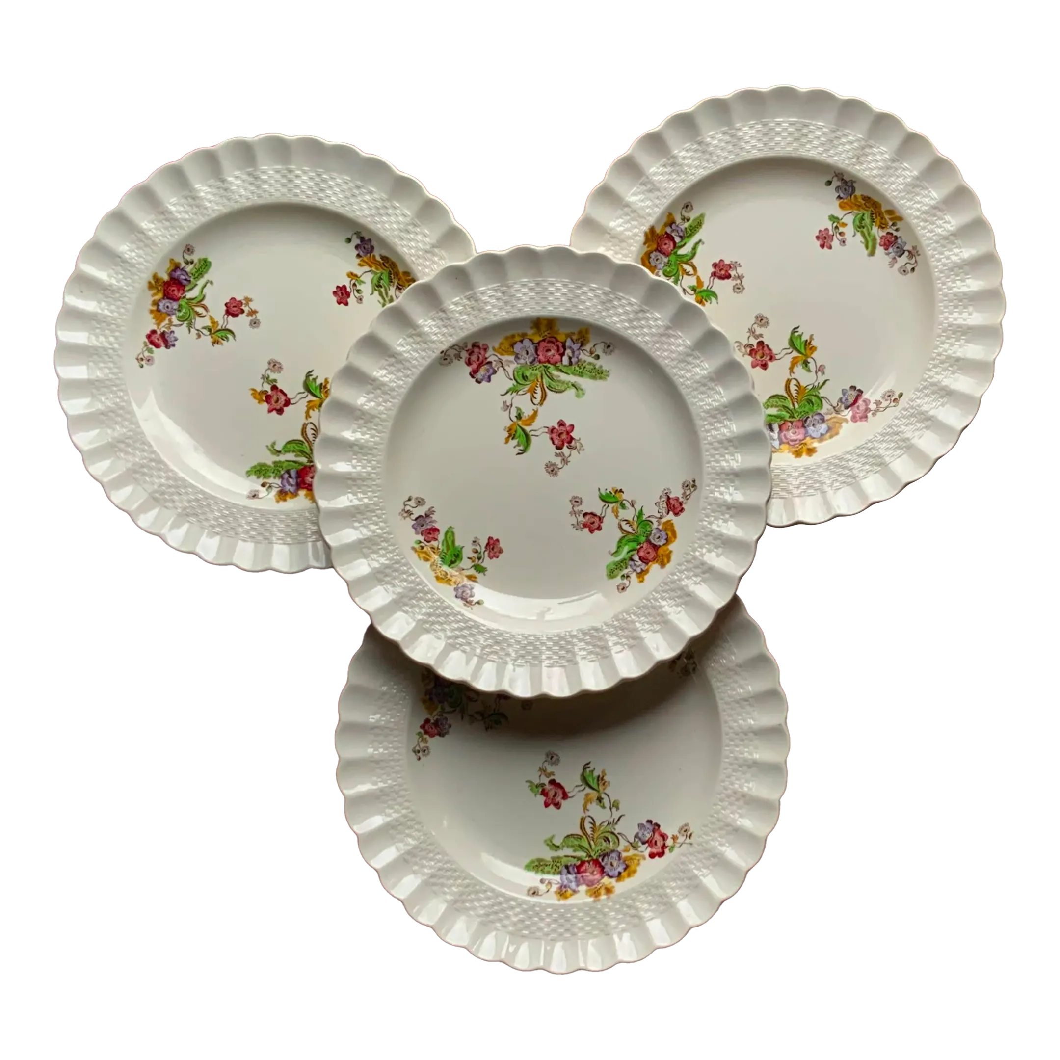 1930s Spode Wicker Lane English Country House Style Dinner Plates