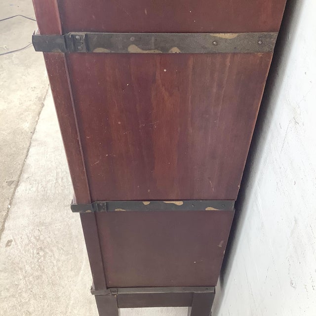 Globe-Wernicke Mahogany Barrister Bookcase — Three Sections, Original Labels, Early 1900s For Sale - Image 11 of 18