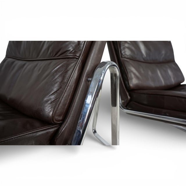 Animal Skin Lounge Chairs in Brown Leather by Gerd Lange for Drabert, 1970s, Set of 2 For Sale - Image 7 of 18