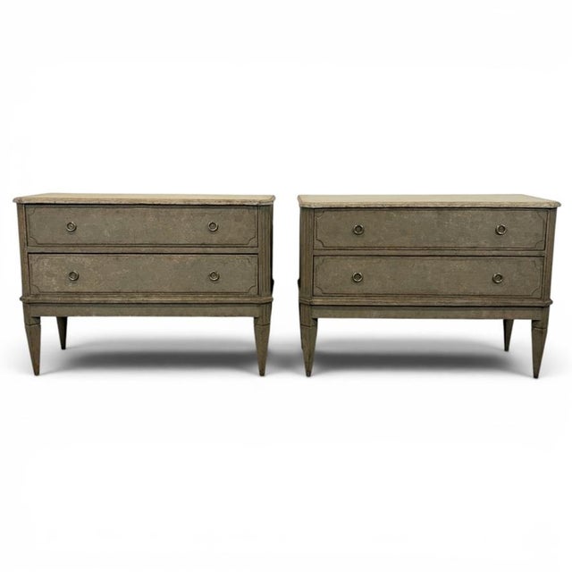 Gustavian-Style Chests of Drawers, Set of 2 For Sale - Image 10 of 10