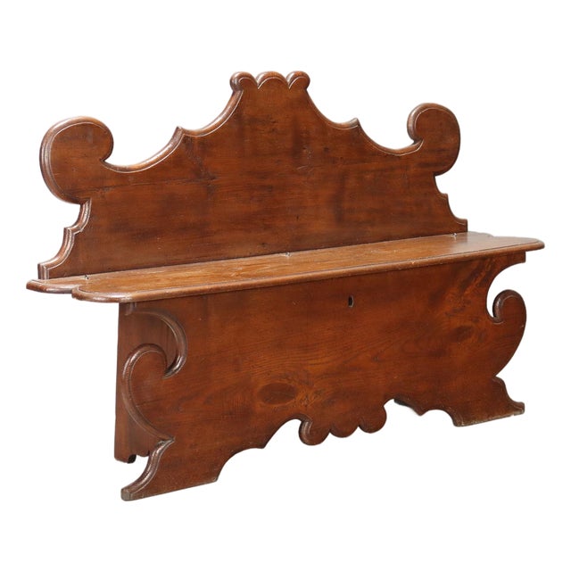 Antique Bench in Stained Walnut and Oak, 1800s For Sale