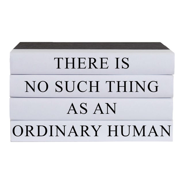 Decorative Books - Quote Book Stack - "Ordinary Human" For Sale
