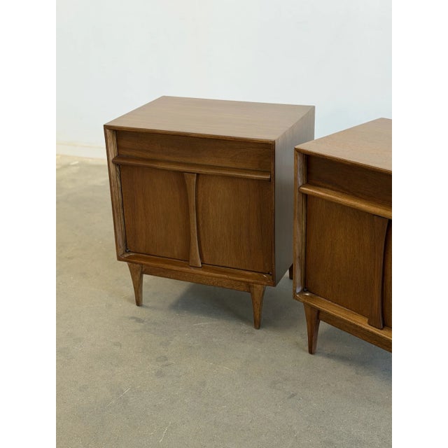 Wood Mid 20th Century Sculptural Nightstands, A Pair For Sale - Image 7 of 11