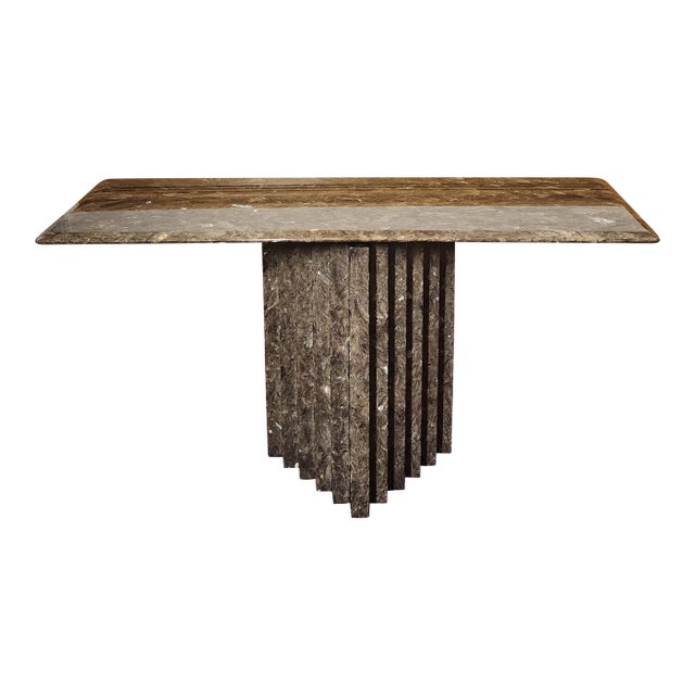 1980s Post Modern Stone Console Table For Sale