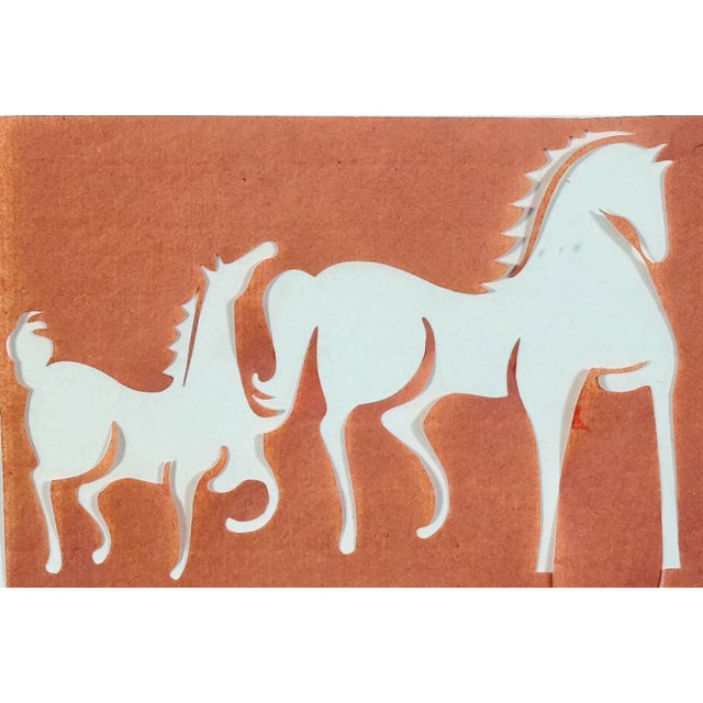 Vintage Chinese Paper Cut Horse Artwork Shanghai Folk Art by Zhao Ziping For Sale - Image 4 of 8