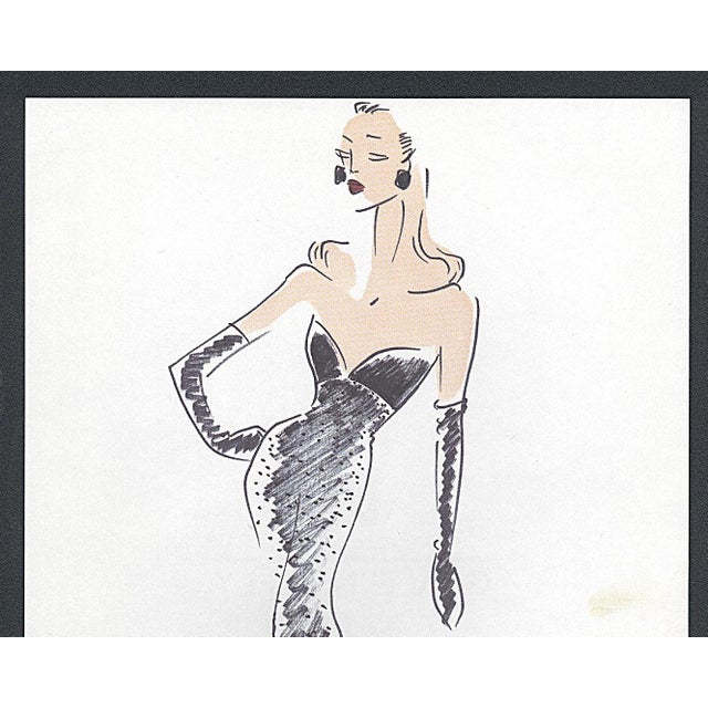 This is a RARE find. This is an original croquis (fashion design) from Hubert de Givenchy’s Winter 1995-96 runway brochure...