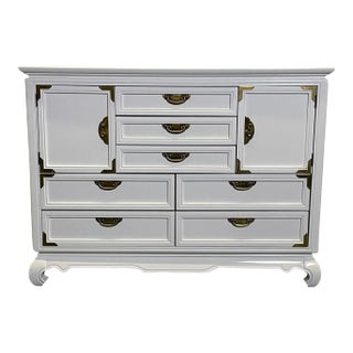 A White Lacquered Campaign Style Chest, Cabinet or Mini Armiore For Sale