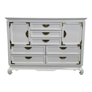 A White Lacquered Campaign Style Chest, Cabinet or Mini Armiore