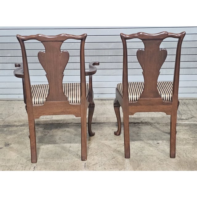 Brown Late 20th Century Set of 6 Statton Chippendale Solid Cherry Dining Chairs Old Towne Maryland Made For Sale - Image 8 of 11