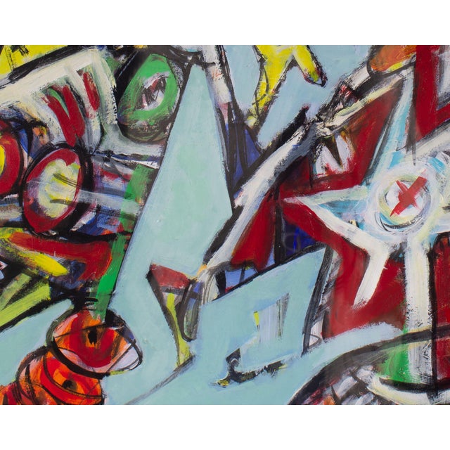 Blue 2010 “Abstruse Thinking” Abstract Mixed Media Painting by James L. Bruch For Sale - Image 8 of 10