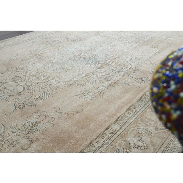 1970s Vintage Persian Handmade Wool Cotton Orange Area Rug For Sale - Image 10 of 11