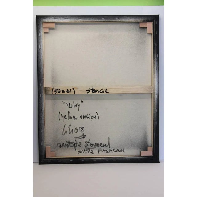 Kiki, Why - Yellow Version, 2018, Aerosol Spray Stencils on Canvas For Sale - Image 4 of 5