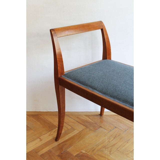 Brown Art Deco Sculptural Tabouret with Curved Arms, 1920s For Sale - Image 8 of 13