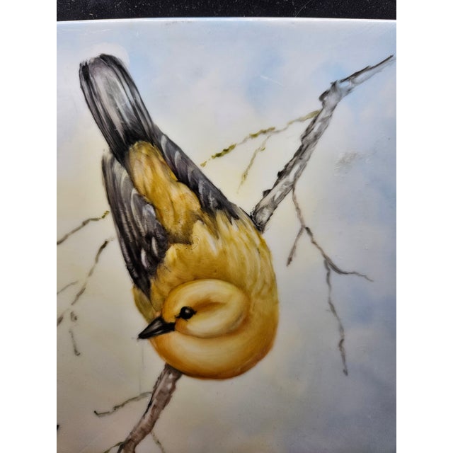 English Antique Handpainted Warbler Tile, Signed Betty Smith For Sale - Image 3 of 5