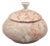 Vintage Lidded Pink Blush Solid Marble Vessel Trinket Box Container For Sale