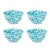 Crow Canyon Home Splatterware, 14 oz. Small Footed Bowls in Turquoise & White - Set of 4 For Sale In San Francisco - Image 6 of 6