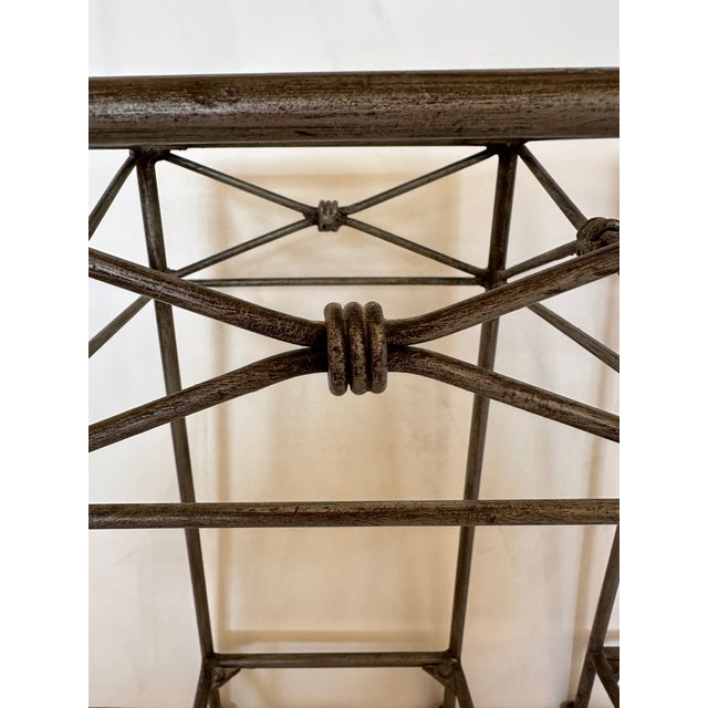 1980s Glass and Iron Side Martini Tables -A Pair For Sale - Image 5 of 8