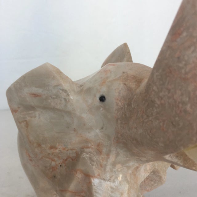 Pink Pink Stone and Acrylic Hand - Carved Elephant Figurine For Sale - Image 8 of 13