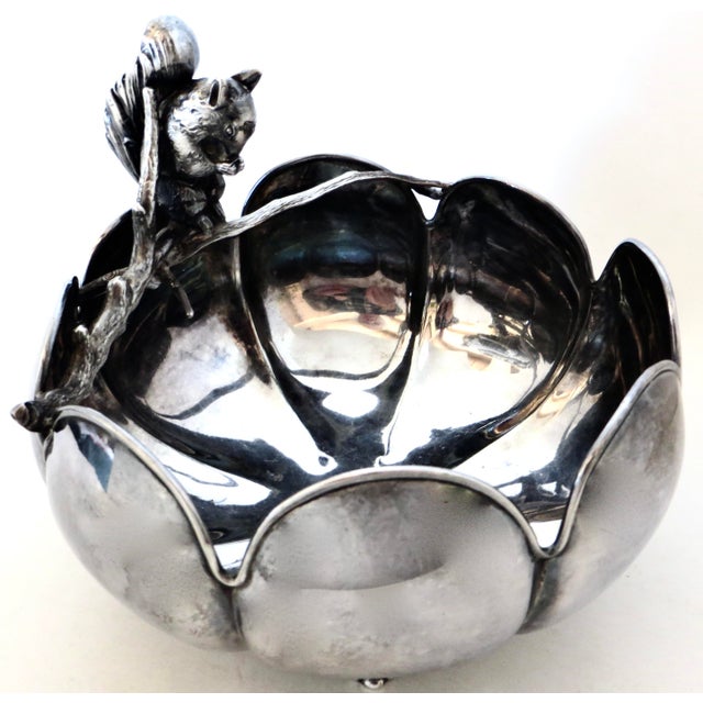 Late 19thC Silver Plated Victorian Squirrel Figural Nut Bowl American Circa 1885 For Sale - Image 4 of 8