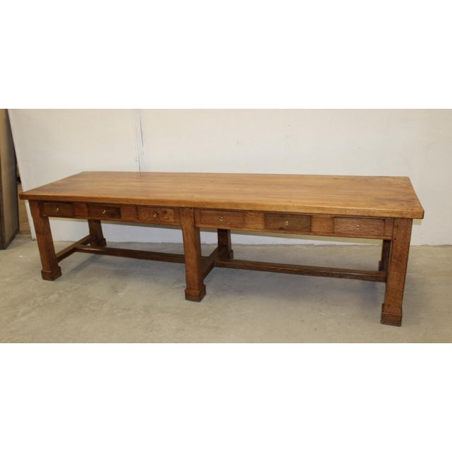 Large Community Table in Walnut and Oak For Sale - Image 17 of 18