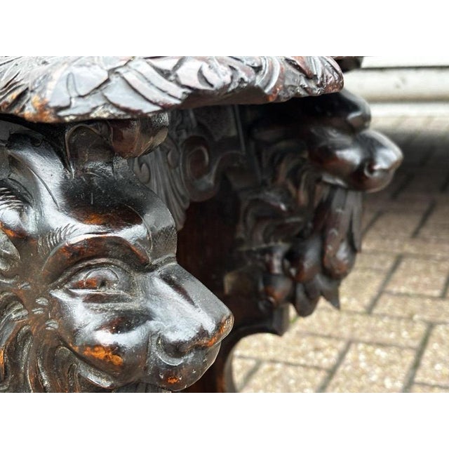 Victorian Italian Carved Walnut Low Lamp Table For Sale - Image 3 of 14