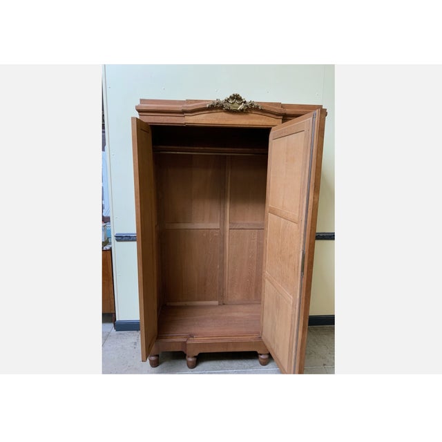 Antique Art Nouveau Bronze Inlaid Wardrobe, 1910 For Sale - Image 4 of 11