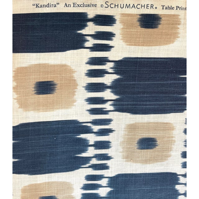 English Schumacher Kandira Fabric Indigo Blue For Sale - Image 3 of 7