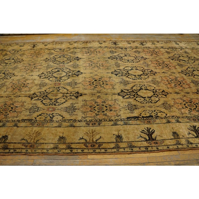 Traditional Remarkable Tan Beige and Brown Color With Splendid Medallions Design Antique Isfahan Rug For Sale - Image 3 of 4