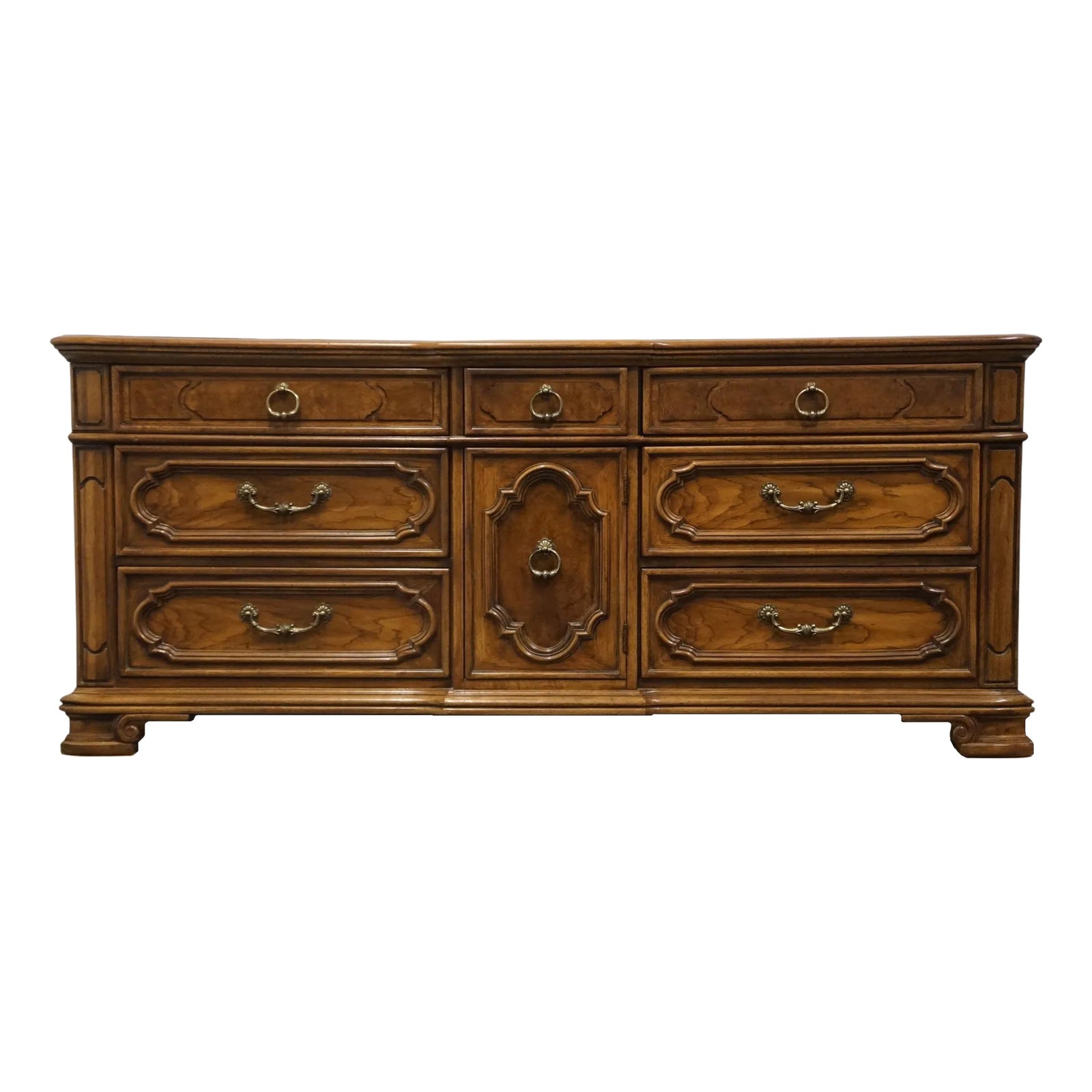 thomasville furniture dresser Mid-Century Modern Burl Wood Highboy  Dolphin & Flamingo THOMASVILLE FURNITURE Rural English Collection