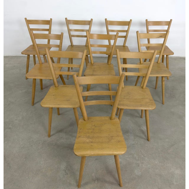 German Brutalist Bistro Chairs - Set of 8 For Sale - Image 4 of 16