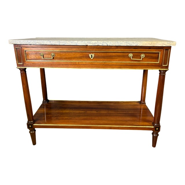 Directoire Console Table in Walnut For Sale