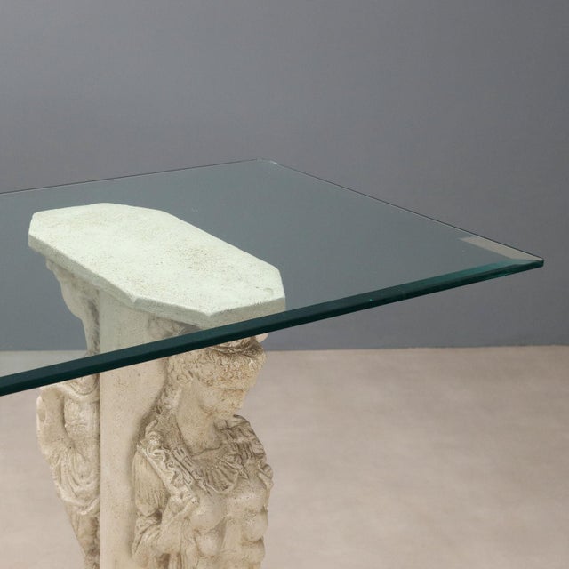 Italian Neoclassical Console Table in Glass and Plaster For Sale - Image 6 of 11