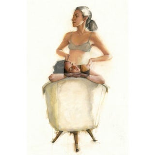 Crow's Nest by Jane Radstrom | Pastel Depiction of Two Women in a Chair For Sale