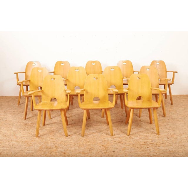 Armchairs in Elm from Franz Xaver Sproll, 1940s, Set of 4 For Sale - Image 16 of 17