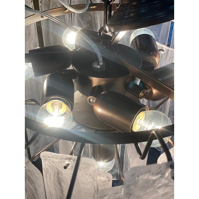 Glass Strips Alabaster Listelli Murano Glass Chandelier by Simoeng For Sale - Image 7 of 11
