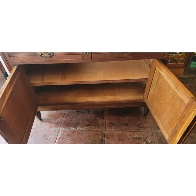 1920s Oak French Louis XVI Commode Dry Sink Wash Stand Cocktail Dry Bar For Sale - Image 10 of 14