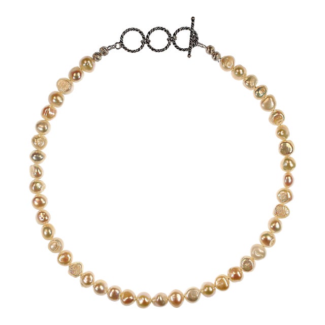 Ajd 17 Inch Creamy White Double Shine Pearl Necklace June Birthstone For Sale