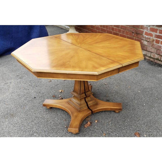 Vintage 1960s John Fruitwood Octagonal Pedestal Dining Room