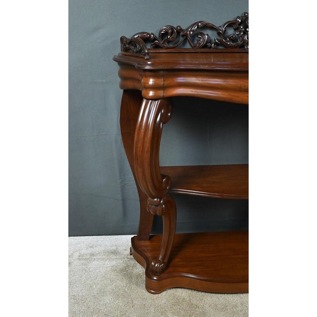 Brown Napoleon III Mahogany Console Table, Late 19th Century For Sale - Image 8 of 18