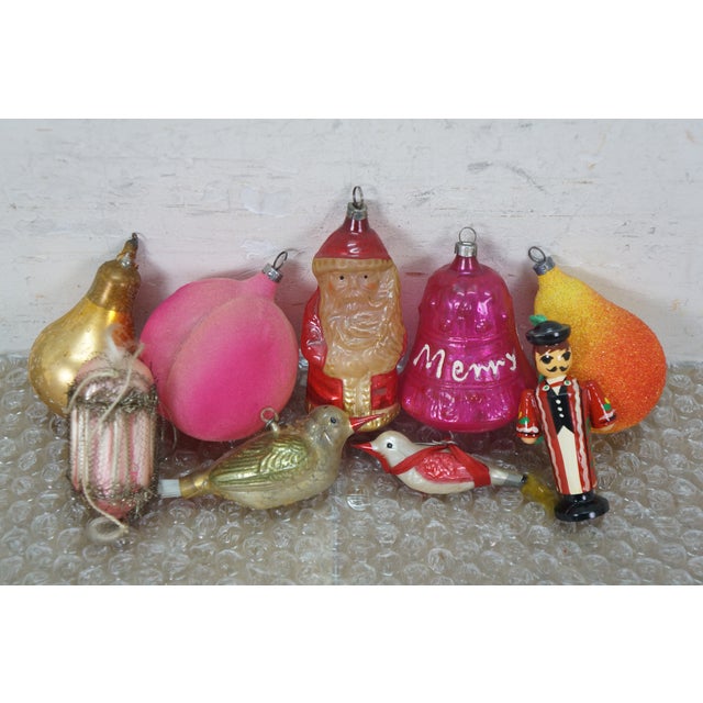 Lot of 46 Vintage & Antique Mercury Glass Christmas Tree Ornaments For Sale - Image 11 of 12
