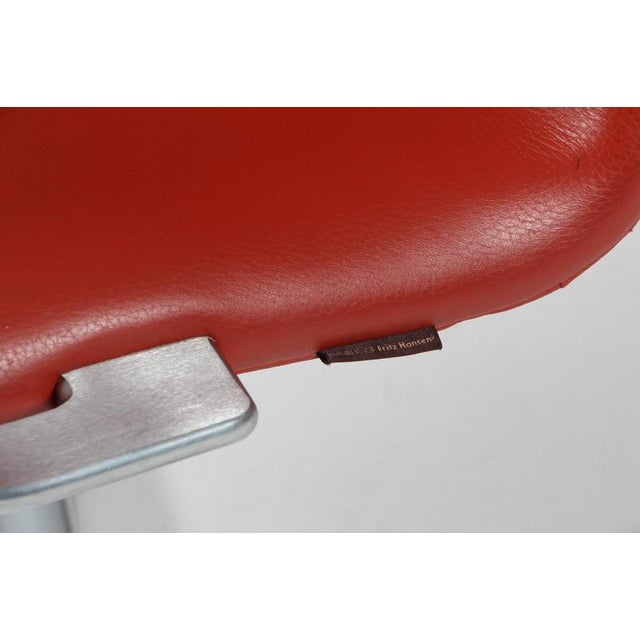 Animal Skin Oxford Armchair in Red-Brown Leather attributed to Arne Jacobsen for Fritz Hansen, 2010s For Sale - Image 7 of 10