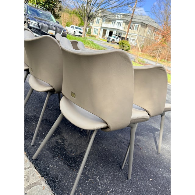 Set of 6 Leather Nice Armchairs by GamFratesi for Poltrona Frau For Sale - Image 10 of 12