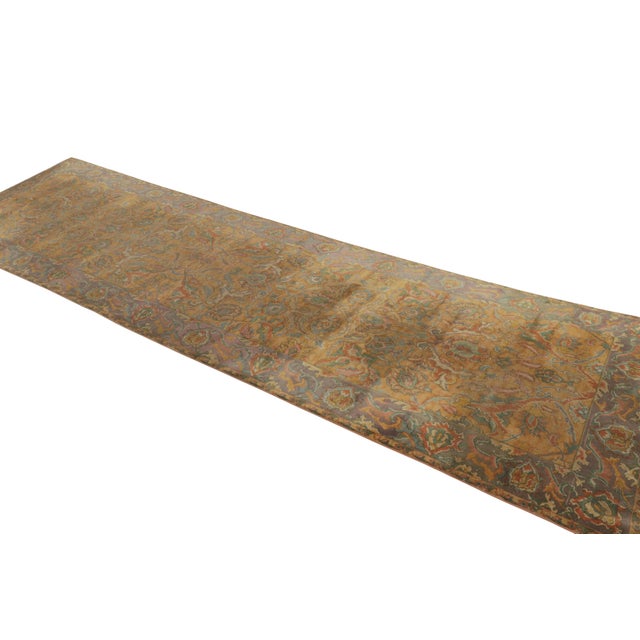 Rug & Kilim Antique Polonaise Style Extra-Long Runner Rug, Gold With Florals - Rug & Kilim For Sale - Image 4 of 9