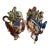 Pair Early 20th Century French Barbotine Majolica Game Bird Wall Pockets For Sale