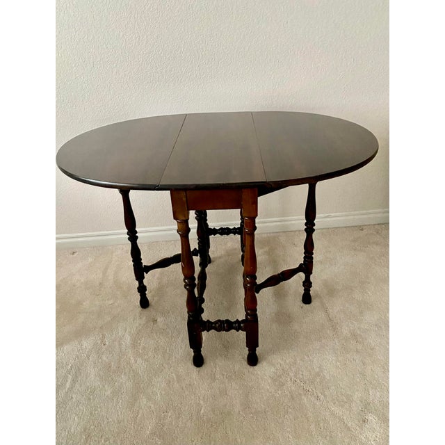Vintage 1930s Oval Gate-Leg Drop-Leaf Table by Elite Furniture Co. Excellent Condition For Sale - Image 17 of 17