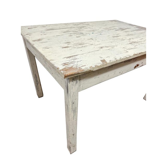 Vintage Distressed Desk in White, 1950s For Sale - Image 3 of 12