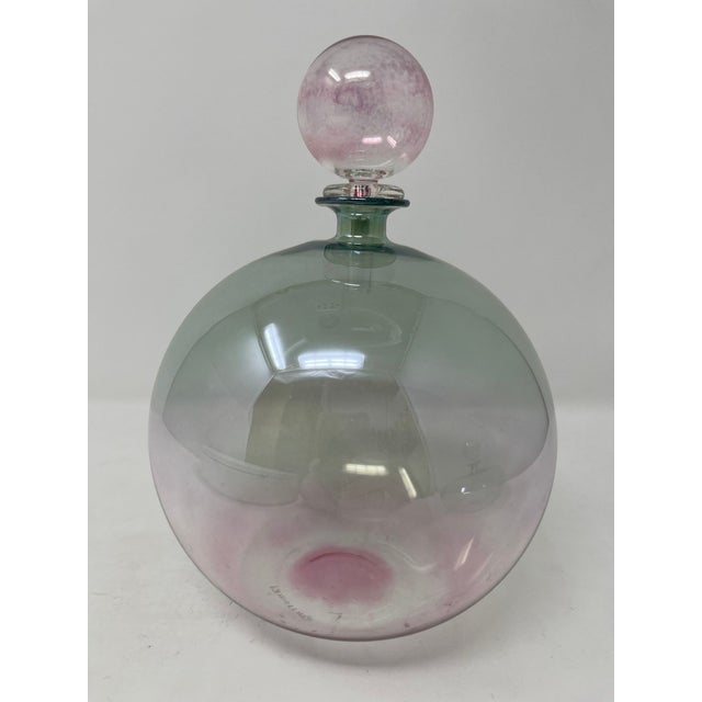 Very lovely and delicate Murano Glass Vase with stopper. Created at the furnaces of La Murrina. Light as a feather and...